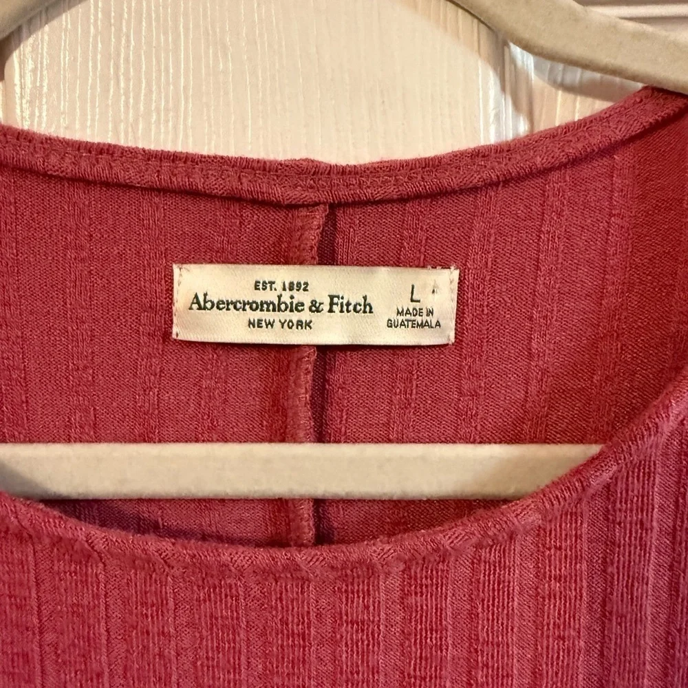 Abercrombie & Fitch Ribbed Mini Dress in Deep Pink - Picture 2 of 4